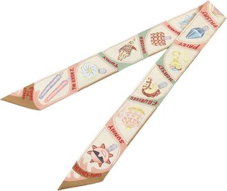 Herm&egrave;s Pre-owned Hermes Funny Ice Cream Silk Twilly Scarf Ladies CSC50O3IWTKEU306