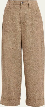 Brunello Cucinelli Donegal Wool Relaxed Trousers