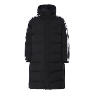 adidas Long Puffer Jacket Asia Sizing Black White JD3749