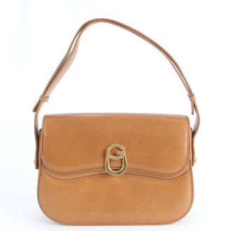 Gucci Brown Leather Handbag Shoulder Bag Tote Bag (Pre-Owned)