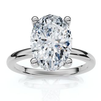 Pompeii3 2 1/10Ct Oval Diamond Side Halo Engagement Ring 14k Gold or Platinum Lab Grown