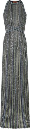 Missoni Mouwloze Lange Gebreide Jurk Met Pailletten - Dames - Maxi kleedjes - Veelkleurig - S - Pailletten - Kleedjes