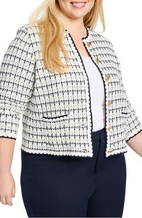 Nic+Zoe Mixed Up Sweater Jacket in Cream Multi at Nordstrom Rack, Size 2X