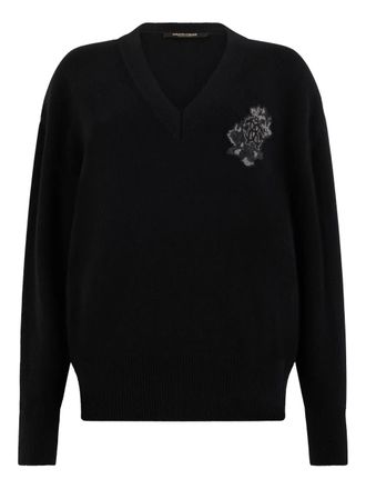 Roberto Cavalli V-neck long-sleeve sweater - Nero