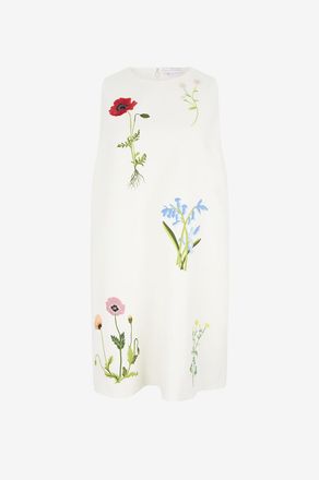 Stella McCartney Gerades Kleid mit Rundhalsausschnitt aus besticktem Cr&ecirc;pe