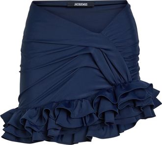 Jacquemus La Mini Jupe Playa Ruffled Mini Skirt - Navy - XS (UK6 / XS)