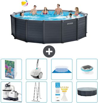Intex Piscina Graphite Panel Redonda - 478x124 Cm - 9-piezas S552