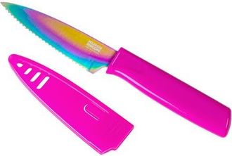 Kuhn Rikon Colori Non-Stick Serrated Paring Knife with Safety Sheath, 4 inch in Rainbow at Nordstrom