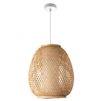 Paco Home Paco Home - L&aacute;mpara Techo Bamb&uacute; Suspensi&oacute;n Bohemia Sal&oacute;n Cesta Colgante Vintage E27 Beige (&oslash;32cm), L&aacute;mpara Colgante - Tipo 4