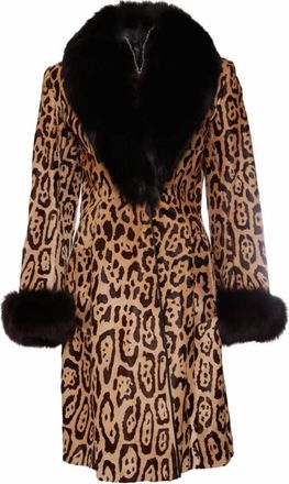Jitrois. Jitrois, Leather leopard coat with ponyskin