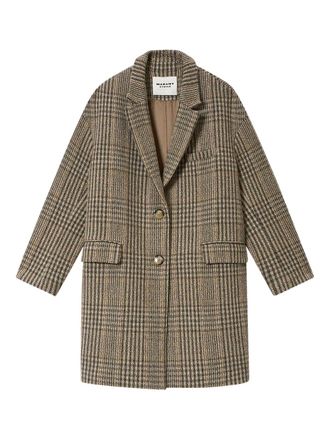 Isabel Marant Limiza check button coat - Brown