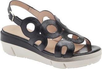 Wonders Slingback Platform Slide Sandal in Lack Black at Nordstrom, Size 9.5-10Us