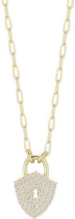 Sphera Milano Cubic Zirconia Shield Pendant Necklace in Gold at Nordstrom Rack