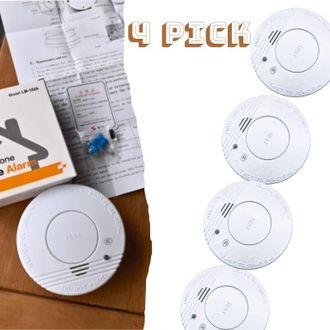 OEM Juego De 4 Detectores De Humo Con Certificaci&oacute;n Nf - Funcionan Con Pilas - Potente Alarma Sonora - Duraci&oacute;n De La Bater&iacute;a: 3 A&ntilde;os - Garant&iacute;a: 5 A&ntilde;os -