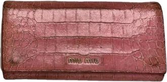 Miu Miu Pre-owned Wallet - Dames - Vintage Accessoires - Roze - ONE Size - Leer - Vintage