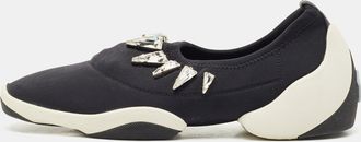 Giuseppe Zanotti Black Fabric Light Jump Lts Crystal Embellished Sneakers