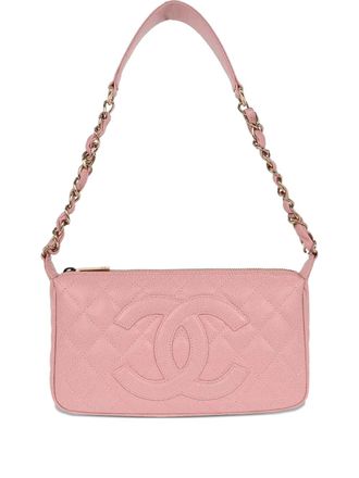 Chanel 2004-2005 gewatteerde schoudertas met diamant-patroon - Roze