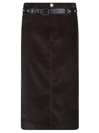 Pinko Gracia Ribbed Corduroy Midi Skirt