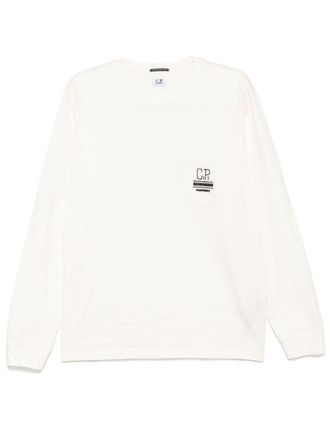 C.P. Company logo-embroidered T-shirt - men - Cotton - L - White