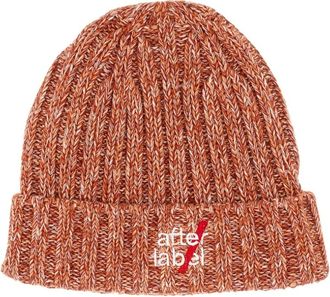 Afterlabel Accessoires, Heren, Oranje, ONE Size, Katoen, Geribbelde Beanie met Logo