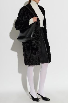 Jil Sander Womens JIL SANDER Fur Coat, Womens, Black