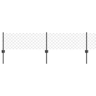 Berkfield Home Chain Link Fence with 10 U Posts Grey 0.4x10 m Steel