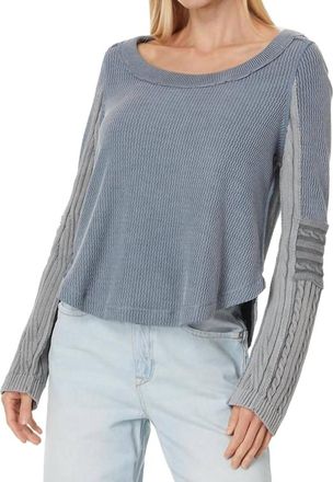Free People Swinging Cable Cuff Top In Weathervane Combo