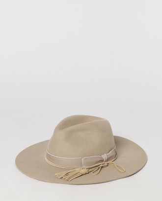 Golden Goose Wide-Brimmed Wool Felt Hat with Bow and Tassels