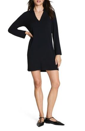 Spanx Long Sleeve Sleek Jersey Mini Shirtdress in Classic Black at Nordstrom Rack, Size Small