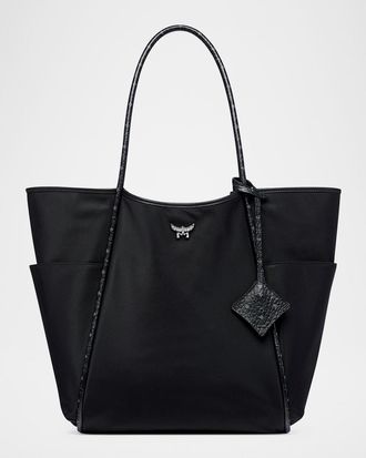 MCM Aren Extra Large Nylon Shopper Tote Bag