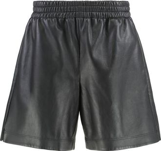 Gucci Leather Shorts Paired With Jersey Fabric