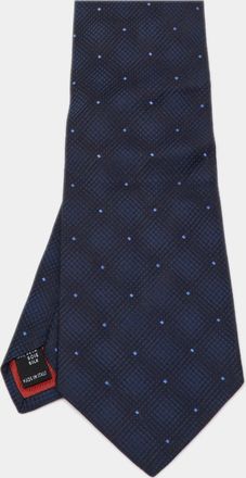 S.T. Dupont S. t. Dupont Navy Blue Geometric Patterned Silk Jacquard Traditional Tie