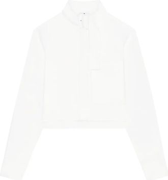 Courr&egrave;ges Blouse met borstzak en kraag met gesp - Wit