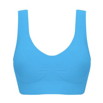 Generic Bra Tops for Women Uk Plus Size Bra Ladies Sports Bras Seamless Comfortable Crop Top Soft Breathable Lingerie Bralette Leisure Stretch Everyday Bra Pu