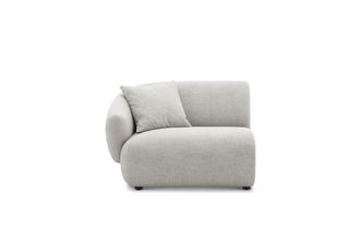 Castlery Auburn Left Arm Sofa Customized, Performance Classic Twill, Medium Grey, Spill Resistant, Modular for Castlery