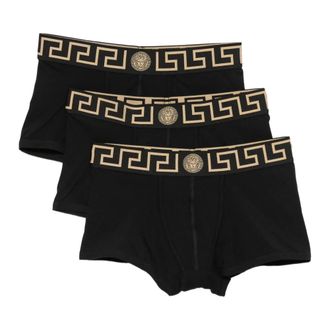 Versace Three-Pack Greca Border Boxers - Heren - Ondergoed - Zwart - Maat: XL Katoen