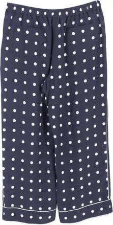 Valentino Valentino Garavani cropped pyjamabroek met stippen in marineblauwe zijde