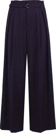 SOLOTRE Broeken, Dames, Paars, XL, Leer, Wijde broek