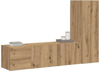 Berkfield Home Wall Mounted TV cabinets 3 pcs Artisan Oak Engineered Wood in Brown