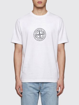 Stone Island T-shirt in cotone con logo Stone Island