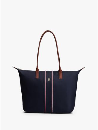 Tommy Hilfiger Womens Signature Stripe Tote Bag - Blue