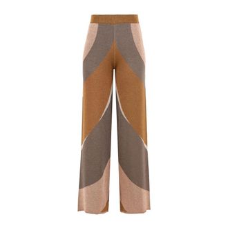 Akep Jacquard Waves Pants - Dames - Wijde Broeken - Veelkleurig - S - Katoen - Broeken
