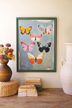 Kalalou Framed Butterfly Painting