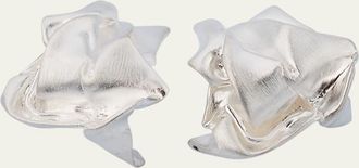 Completedworks Gold Plated Recycled Sterling Silver Crunched Stud Earrings