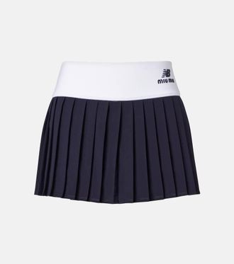 Miu Miu x New Balance pleated jersey miniskirt