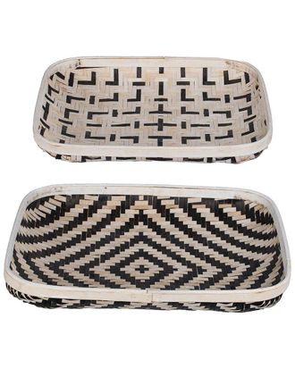 A&B Home Discontinued A&B Home Set Of 2 Organic Elements Geometric Trays