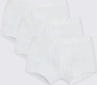 Moss White Cotton-Stretch Boxer Briefs 3 Pack