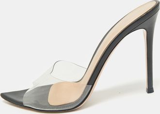 Gianvito Rossi Black Pvc Elle Slide Sandals