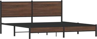 vidaXL Estructura de cama sin colchón metal marrón roble 160x200 cm Vidaxl