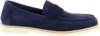Brunello Cucinelli Blue Suede Loafers